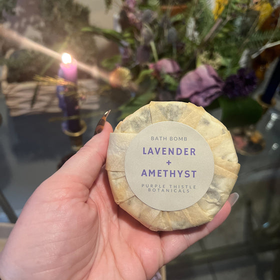 Lavender + Amethyst Crystal Bath Bomb